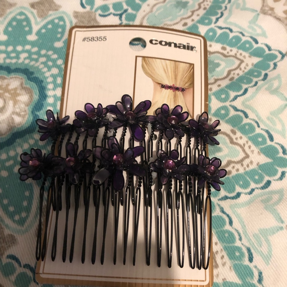 Purple Stained Glass Look Flower Hair Combs- 138A $15 or $12 w/offer